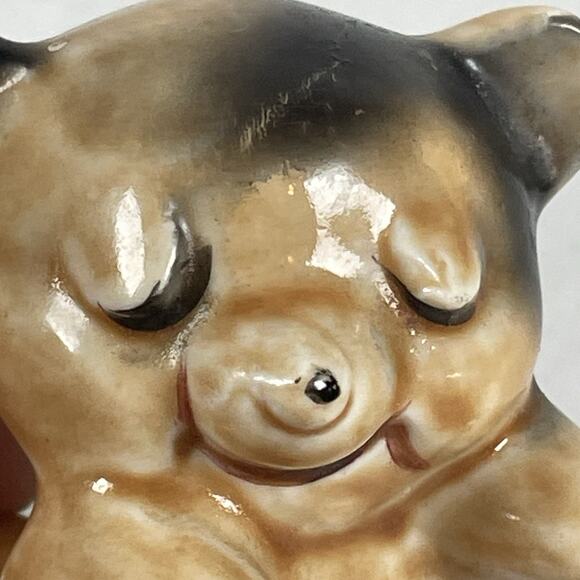 Bear Hug Brown Vtg Salt & Pepper Shakers Kitschy Ceramic Van Tellingen +Corks - Picture 4 of 7